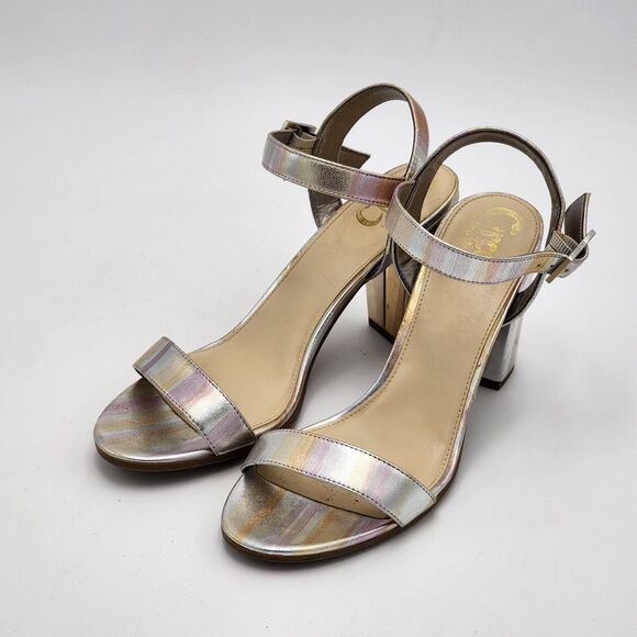 Circus by Sam Edelman Esther Iridescent Silver Sandals Size 8 - Picture 3 of 8